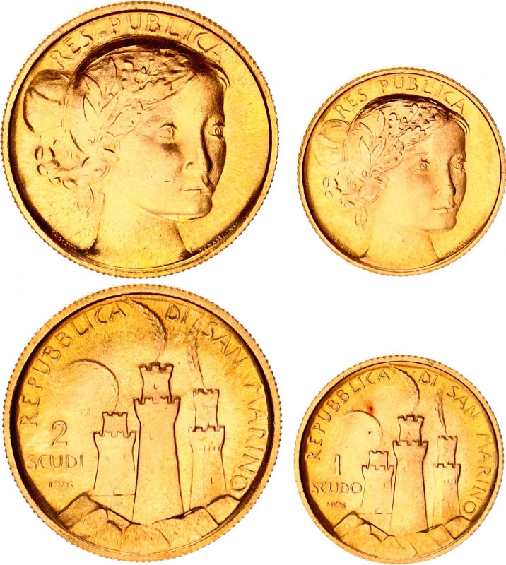 San Marino Mint Set of 2 Gold Coins 1976 with Original Case
KM# MS9 (KM# 60 & 6...