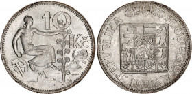 Czechoslovakia 10 Korun 1932
KM# 15, N# 7797; Silver; UNC.