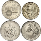 Czechoslovakia 2 x 10 & 2 x 50 Korun 1967 - 1990
KM# 62 - 63 - 71 - 140.1; Silver; AUNC-UNC.
