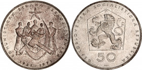 Czechoslovakia 50 Korun 1971
KM# 71, N# 12636; Silver; 50th Anniversary - Czechoslovak Communist Party; UNC.