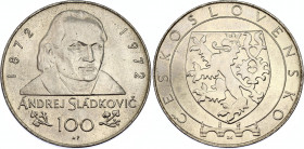 Czechoslovakia 100 Korun 1972 Pattern
N# 116248; Silver; Andrej Sladkovič; Mintage 1500 pcs only!; UNC.