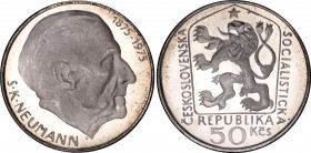 Czechoslovakia 50 Korun 1975 Neumann Proof
KM# 83; Stanislav Kostka Neumann. Silver, Proof. Mintage 5000 Only. In Original sealed box. Rare.