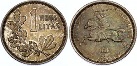 Lithuania 1 Litas 1925 
KM# 76; N# 10417; Silver; AUNC, nice toning.