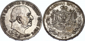 Montenegro 5 Perpera 1912 SS
KM# 15; N# 19261; Silver; Nicholas I , Mintage 40000 pcs; XF+.