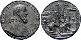 Netherlands Cast Lead Medal "Cardinal Antoine Perrenot de Granvelle" 1571 (ND)
Well. 13794; 38.57 g., 40 mm; Cardinal Antoine Perrenot de Granvelle (...