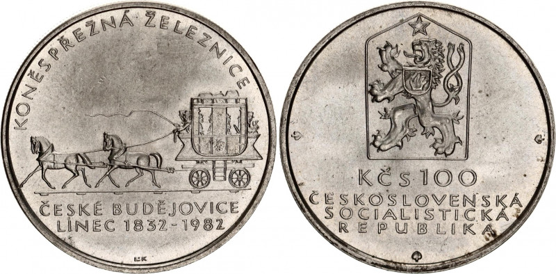 Czechoslovakia 100 Korun 1982
KM# 107, N# 20225; Silver; 150 Years - Horse draw...