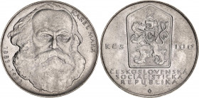 Czechoslovakia 100 Korun 1983
KM# 108, N# 12655; Silver; 100th Anniversary - Death of Karl Marx; UNC.