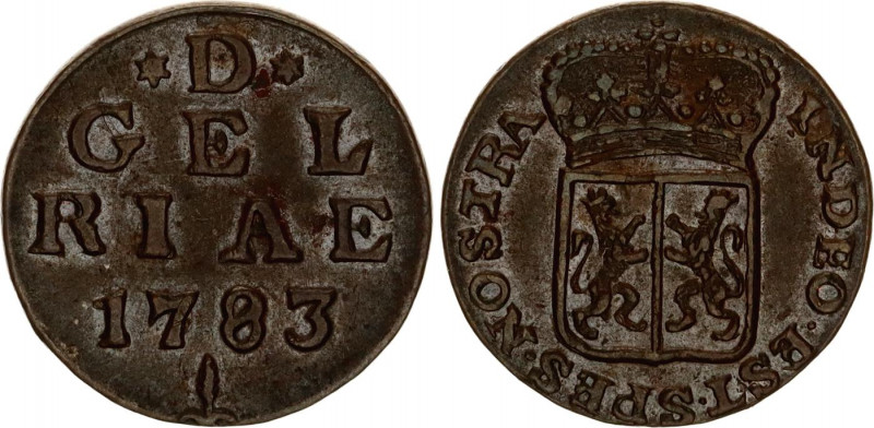 Netherlands Gelderland 1 Duit 1783
KM# 105; Copper; XF-AUNC.