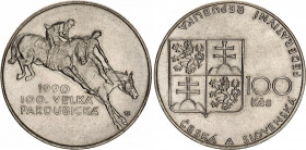 Czechoslovakia 100 Korun 1990
KM# 141, N# 20235; Silver; 100th Velká Pardubická steeple chase; UNC.