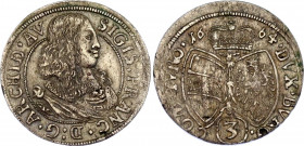 Austria Tyrol 3 Kreuzer 1664
KM# 1209; Silver 1.71 g.; Sigismund Franz; Mint: Hall; VF-XF.