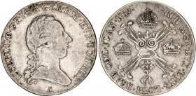 Austrian Netherlands 1 Kronentaler 1789 A
KM# 32, N# 24791; Silver; Joseph II; VF.
