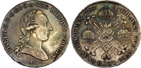 Austrian Netherlands 1/2 Kronentaler 1788 A
KM# 34; N# 28567; Silver; Joseph II; XF+.