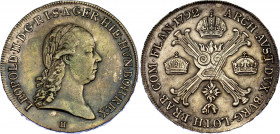 Austrian Netherlands 1/2 Kronentaler 1792 H
KM# 41; N# 28684; Silver; Leopold II; XF/AUNC with minor hairlines & nice toning.