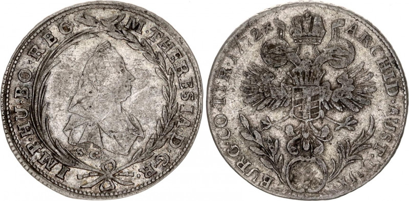 Austria 5 Kreuzer 1772 SC R
KM# 1863, N# 88958; Silver; Maria Theresia; Günzbur...