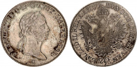 Austria 20 Kreuzer 1835 C
KM# 2147, N# 14712; Silver; Francis I of Austria; VF.