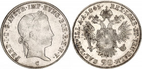 Austria 20 Kreuzer 1845 C
KM# 2208; N# 18459; Silver; Ferdinand I; Mint: Prague; XF-AUNC.