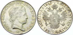 Austria 20 Kreuzer 1846 C
KM# 2208; Silver; Ferdinand I; Mint: Prague; AUNC.