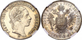 Austria 20 Kreuzer 1855 B NGC MS 61
KM# 2211; N# 7094; Silver; Franz Joseph I; Mint: Kremnitz; UNC.