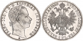 Austria 1 Florin 1860 A
KM# 2219; N# 7004; Silver; Franz Joseph I; Mint: Vienna; AUNC.