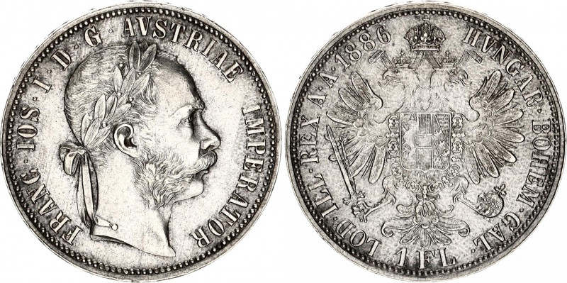 Austria 1 Florin 1886
KM# 2222, N# 4726; Silver; Franz Joseph I; UNC.