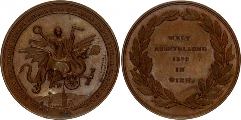 Austria Bronze Medal "World Expo in Vienna" 1873
Bronze 54.65 g., 53.00 mm; by ...