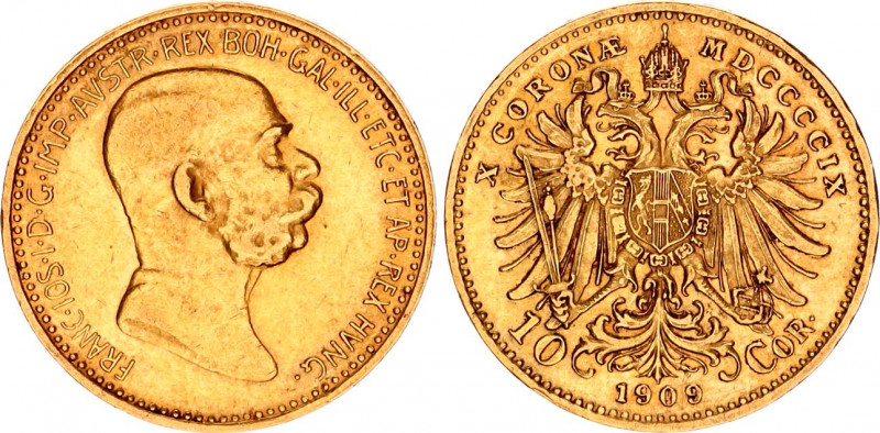 Austria 10 Corona 1909
KM# 2815, N# 14762; Gold., 3.4 g.; Franz Joseph I; AUNC/...