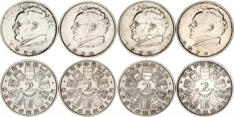 Austria 4 x 2 Schilling 1928
KM# 2843, N# 10287; Silver; 100th Anniversary of t...