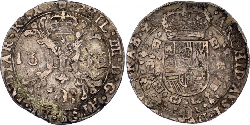 Spanish Netherlands 1/2 Patagon 1636 
KM# 46.4, N# 24888; Silver; Felipe IV; XF...