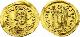 Byzantium Solidus 475 - 476 AD Constantinople R
RIC# 1003; Gold 4.40 g.; Basiliscus; XF.