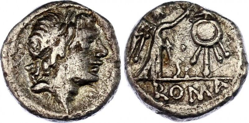 Roman Republic Anonymous AR Quinarius 81 BC
Crawford 373/1b; RSC 227a; Sydenham...