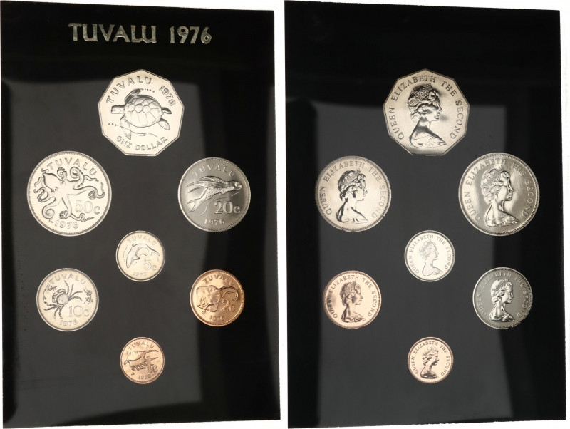 Tuvalu Proof Set of 6 Coins 1976 with Original Folder
KM# PS1 (KM# 1-7); Elizab...