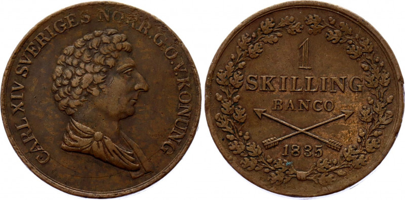 Sweden 1 Skilling 1835 Key Date
KM# 642; N# 15978; Copper; Carl XIV Johan; XF.