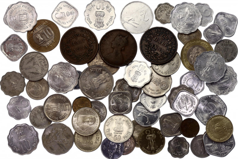 India Lot of 61 Coins 1835 - 2012
Various Dates, Denomination & Motives; Mostly...