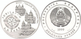 Belarus 20 Roubles 1999 
KM# 43, N# 37293; Silver., Proof; 2000th Anniversary of Christianity - In The Roman Catholic Religion.