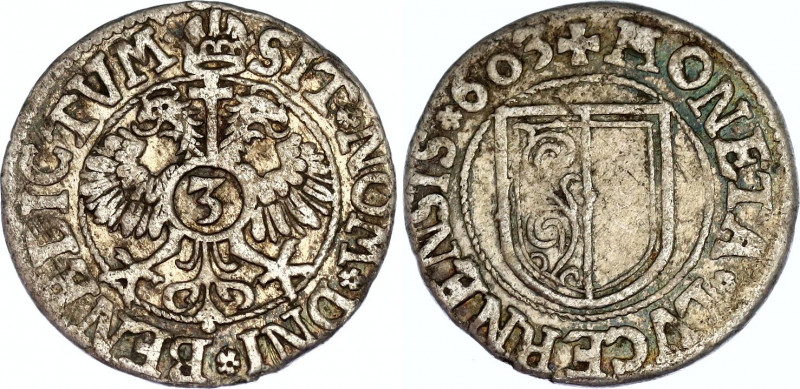 Switzerland Luzern 3 Kreuzer 1603 
KM# 9, N# 48483; Silver; XF-.