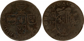 Liege 1 Liard 1727 Key Date
KM# 134, N# 48959; Georges-Louis de Berghes; VF+.