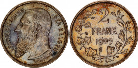 Belgium 2 Francs 1909
KM# 59, LA# BFM-116, Schön# 16; N# 279; Silver; Leopold II (1865-1909); AUNC.