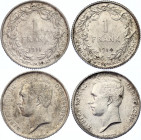 Belgium 2 x 1 Franc 1911 - 1914
KM# 73, N# 489; Dutch text; Silver; Albert I; XF.