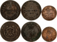 Bulgaria Lot of 3 Coins 1881 -1901
1-2 Stotinka 1901 & 2 St. 1881. Copper, VF.