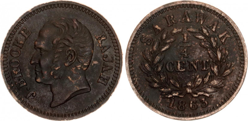 Sarawak 1/4 Cent 1863
KM# 1; Y# 2; N# 17935; Copper; James Brooke Rajah; Mint: ...