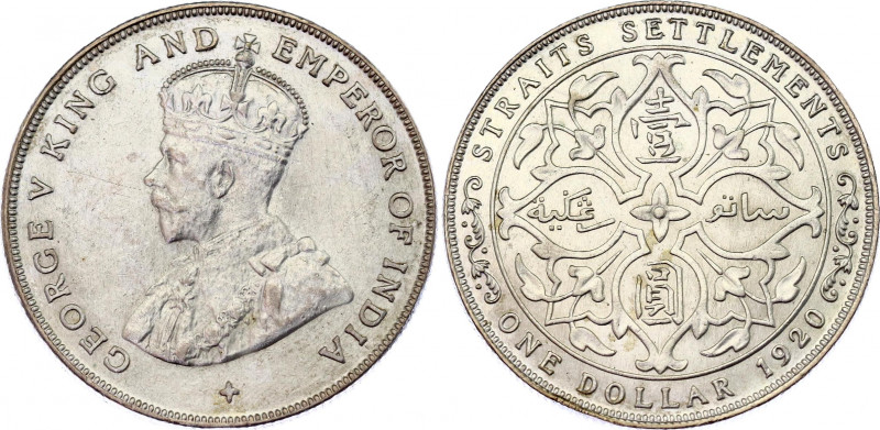 Straits Settlements 1 Dollar 1920
KM# 33, N# 15535; Silver; Straits Settlements...