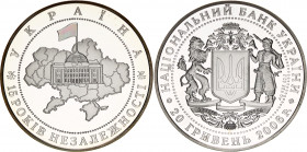 Ukraine 20 Hryven 2006
KM# 412; Silver., Proof; The 15th anniversary of the Independence of Ukraine; UNC, With Original Box & Certificate.