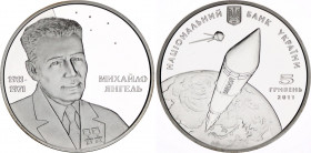 Ukraine 5 Hryven 2011
N# 97266; Silver., Proof; Mykhailo Yangel; UNC, With Original Box & Certificate.