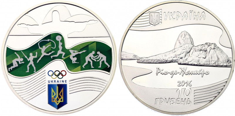 Ukraine 10 Hryven 2016 
N# 86841; Silver; Proof; Colour; Olympiad Rio 2016.