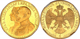 Yugoslavia 4 Dukata 1931 (k) NGC MS 61 PL
KM# 14.1 (Sword & Birds); Schön# 12; N# 53422; Gold (.986) 13.96 g.; Alexander I; UNC Prooflike.