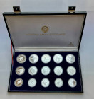 Yugoslavia Full Set of 15 Silver Coins 1982 - 1984
Silver., Proof; Winter Olympiad in Saraevo 1984; With original box with certificate.