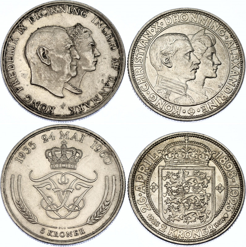 Denmark 2 - 5 Kroner 1923 - 1960
KM# 821, 852; Silver.