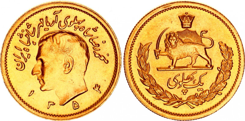 Iran 1 Pahlavi 1975 SH 1354
KM# 1200; Fr# 101; N# 60355; Gold (.900) 8.13 g.; M...