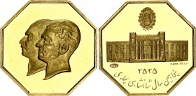 Iran Hexagonal Gold Medal "Mohammad Reza Shah Pahlavi" 1976 MS 2535
Gold (.900) 5.00 g.; 50th Anniversary of Bank Melli, National Bank of Iran; Obv: ...