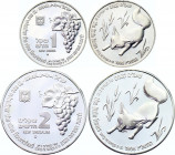 Israel 1 & 2 New Sheqalim 1995 JE 5756
KM# 274, 276; Silver., Proof; The Little Fox; With original box.